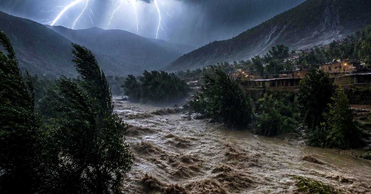 ملک میں تیز ہواؤں اور گرج چمک کے ساتھ بارش کی پیشگوئی کے پی میں موسلا دھار بارش کی پیشگوئی اور ندی نالوں میں طغیانی کا خدشہ